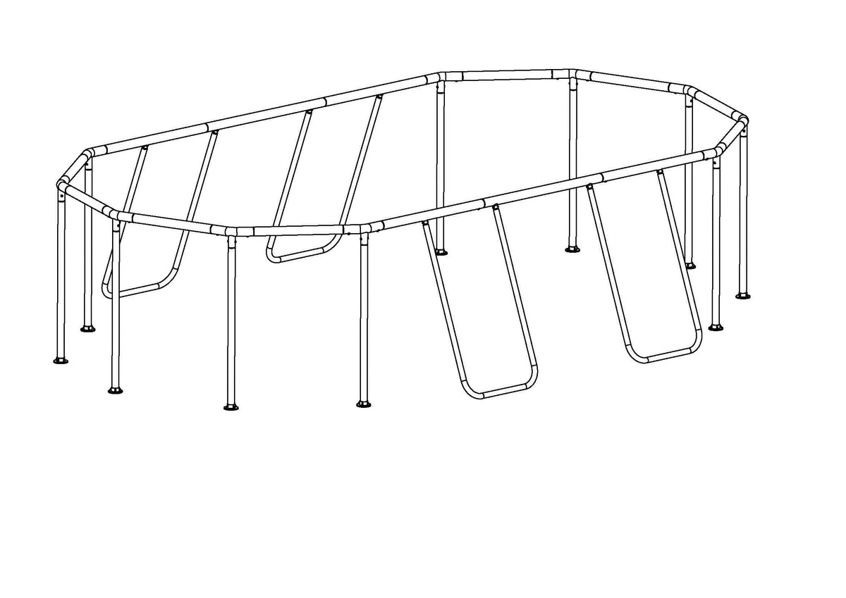 Coleman Power Steel 16' x 10' x 48" Oval Above Ground Pool Frame Set R | Bestway